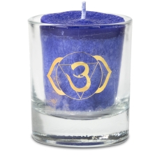 Naturaalne lõhnaküünal klaasis "Ajña – tarkus, intuitsioon" 4,5x4 cm kinkekarbis