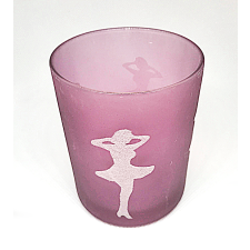 LÕPUMÜÜK! Küünla klaas "Merilyn Monroe" 6x5 cm, valge figuur lillal, kuumakindel