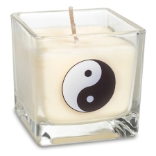 Looduslik rapsiõlist küünal klaasis "Yin Yang" 6x6x6 cm, eeterliku õliga