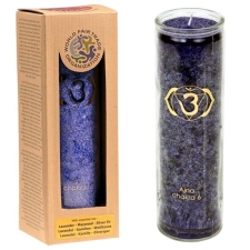 OTSAS! Küünal klaasis "Ajña – tarkus, intuitsioon" 21x6.5 cm, lõhnanauding eeterlikest õlidest: lavendel, kummel, nulg
