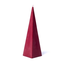 JAA, SEE ON UUS! Kauni sügavpunase värviga püramiidi kujuline küünal,  punane lõhnatu, 21x6 cm