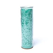 OTSAS! Kaunilt sädelev looduslikust steariinist küünal klaasis, roheline lõhnatu, 21x6.5 cm