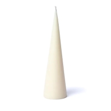JAA, SEE ON UUS! Kaunis puhas valge koonuse kujuline küünal, lõhnatu, 21x5.5 cm