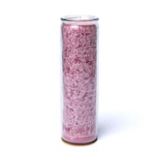 OTSAS! Kaunilt sädelev looduslikust steariinist küünal klaasis, vanaroosa lõhnatu, 21x6.5 cm