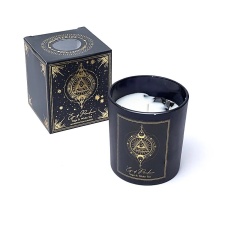  JAA, see on UUS! Sooviküünal musta obsidiaaniga klaasis "KAITSE" 8x7cm, salvei ja valge tee, kinkekarp kullaga, 20 tundi,